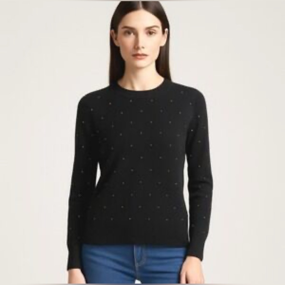 Banana Republic Black sweater with gold beads from  sz large. Runs small.